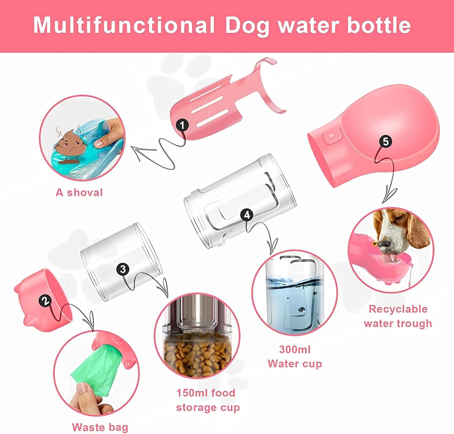 Bebedero Perro 4en1 con bolsas 500ml